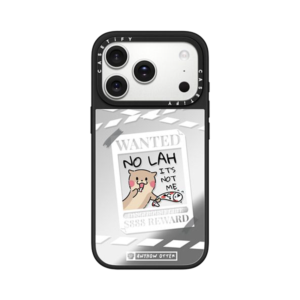 CASETiFY Magsafe Mirror Case for iPhone 17 Series - Anyhow Otter Wanted Silver On Black