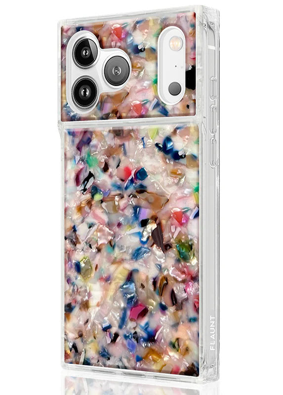 Flaunt iPhone 17 Pro Max SQUARE MagSafe Case - Rainbow Confetti Tortoise Shell