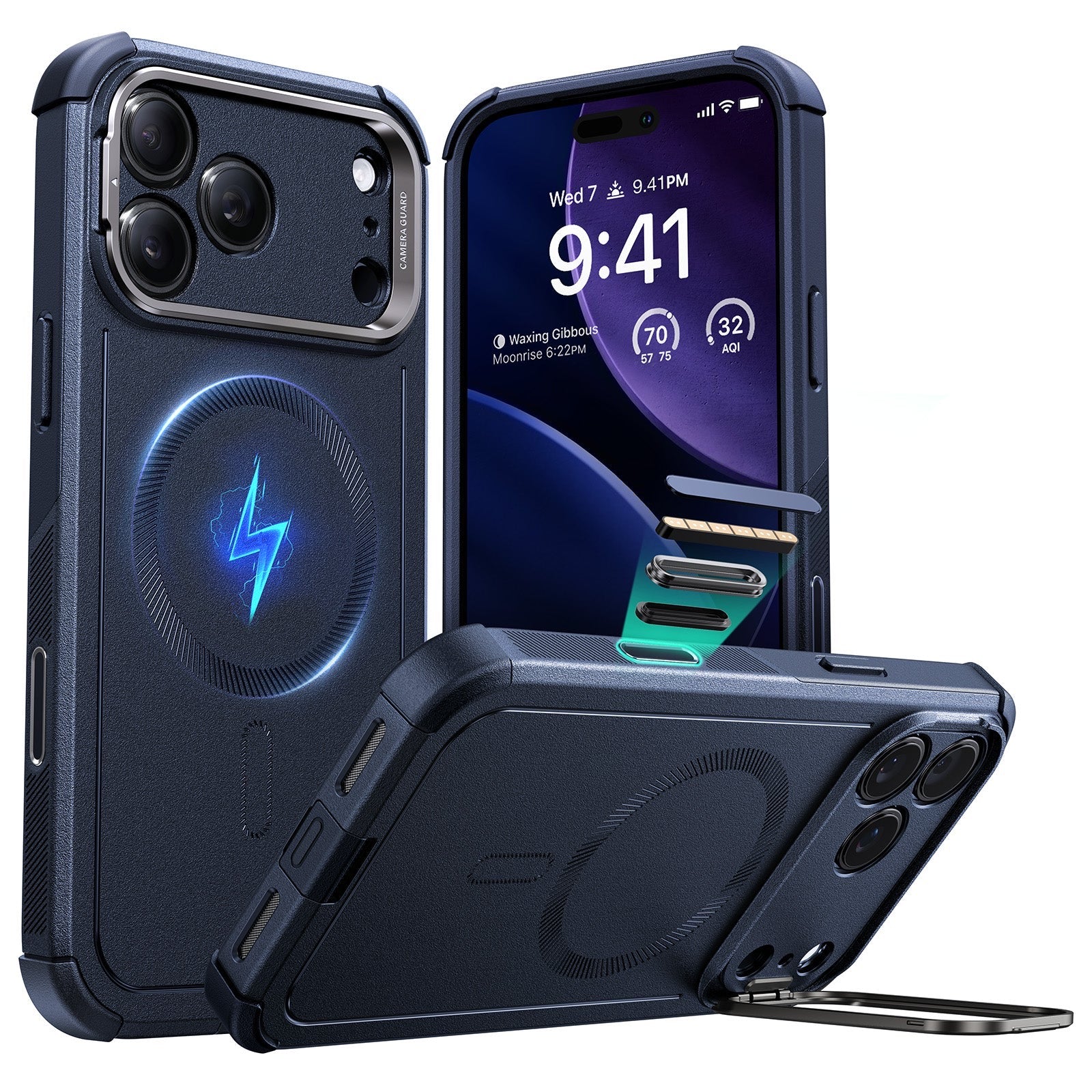 ESR iPhone 17 Series Cyber Tough MagSafe Case with Stash Stand (Camera Control)