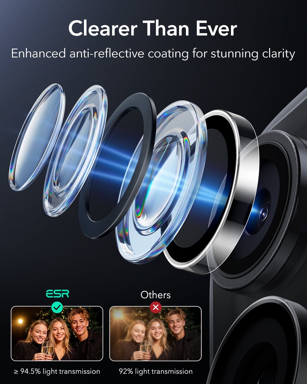 ESR iPhone 17 Pro/17 Pro Max Armorite Camera Lens Protector (Set of 3)