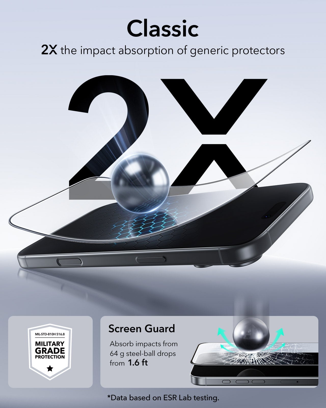 ESR iPhone 17 Series Pro UltraFit Classic Tempered Glass 1pc
