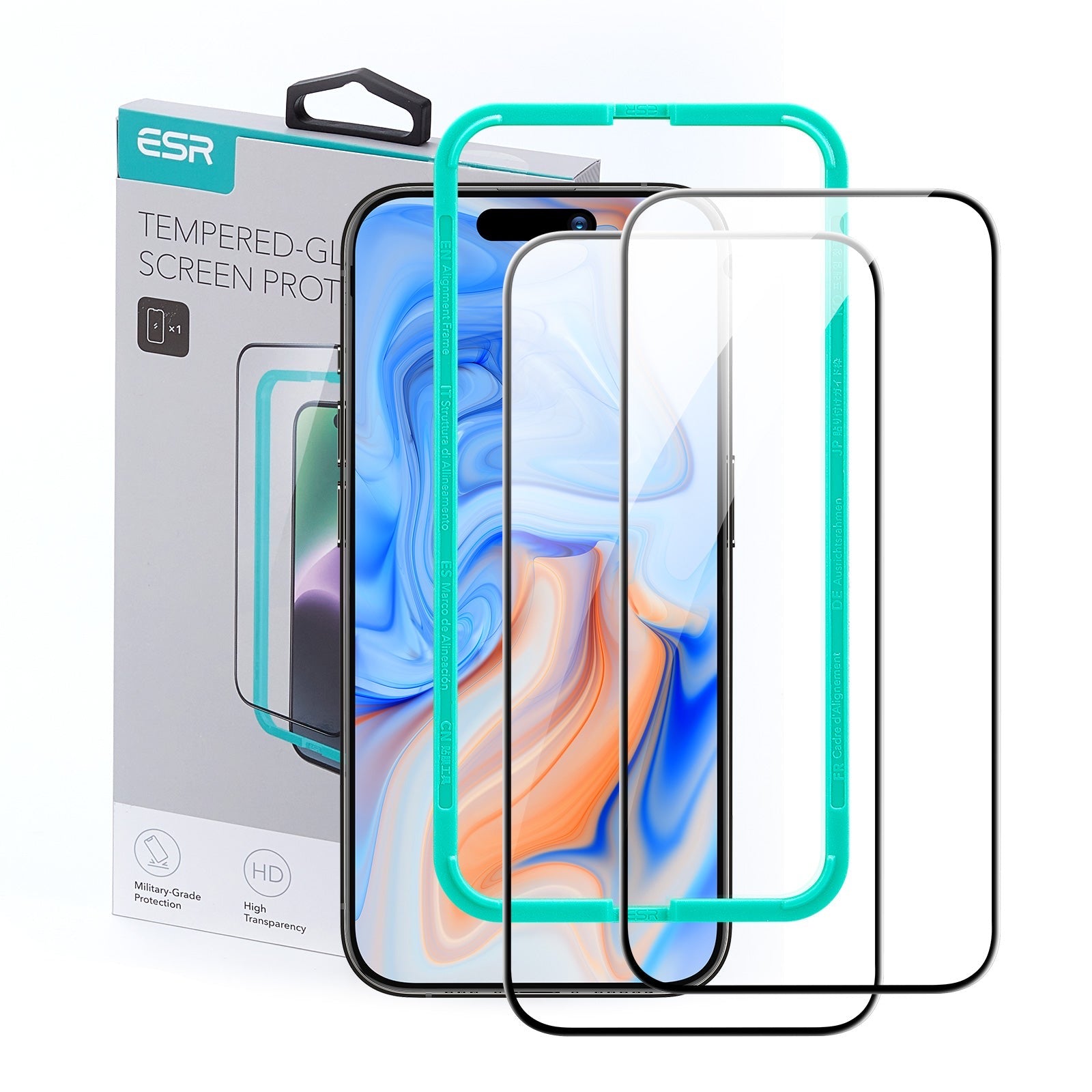 ESR iPhone 15 Series Tempered Glass Screen Protector 2pc Pack