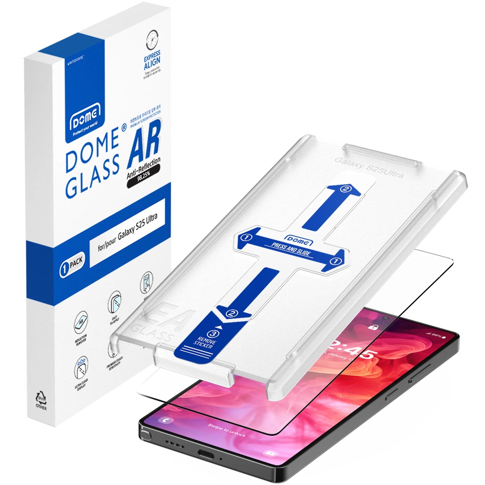 Whitestone DOME GLASS AR Clear Tempered Glass Protector for S25 Series