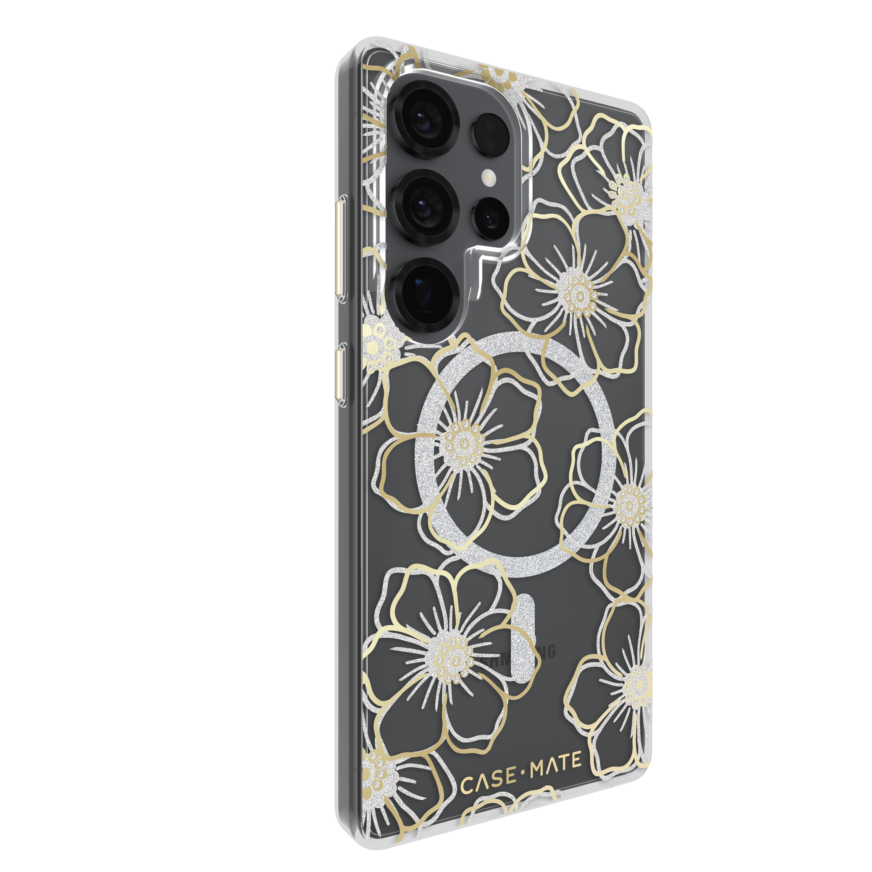 Case-Mate Samsung Galaxy S25 Plus / S25 Ultra Floral Gems Magnetic Case - Gold