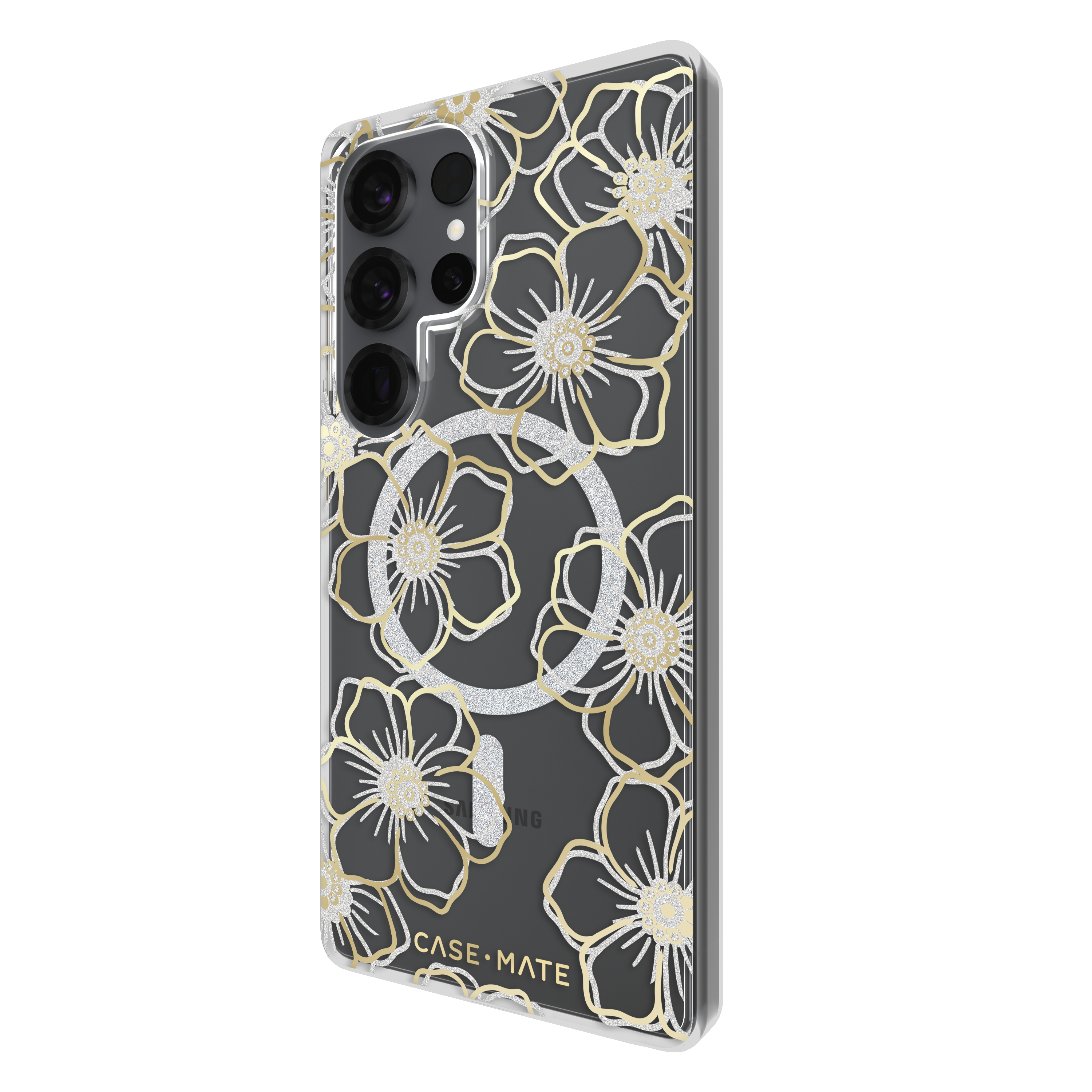 Case-Mate Samsung Galaxy S25 Plus / S25 Ultra Floral Gems Magnetic Case - Gold
