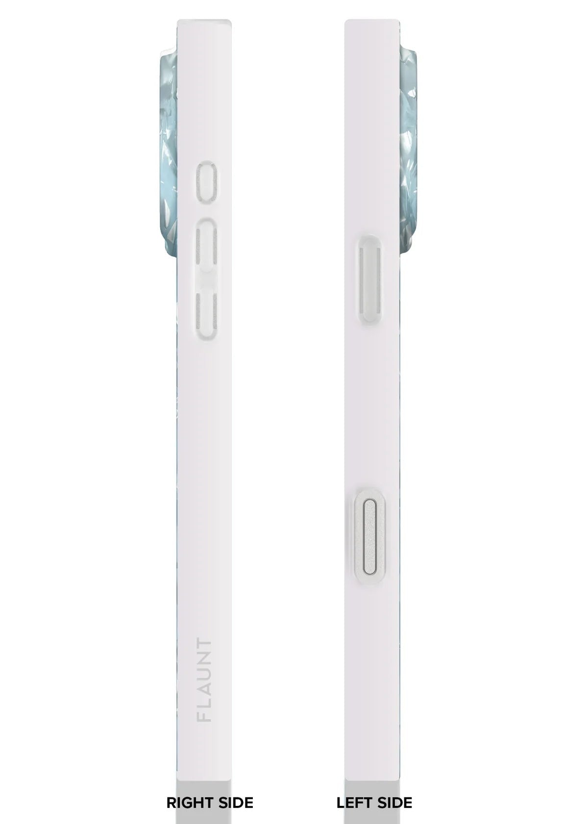 Flaunt iPhone 17 Pro Max SQUARE MagSafe Case - Icy Blue Faux Pearl
